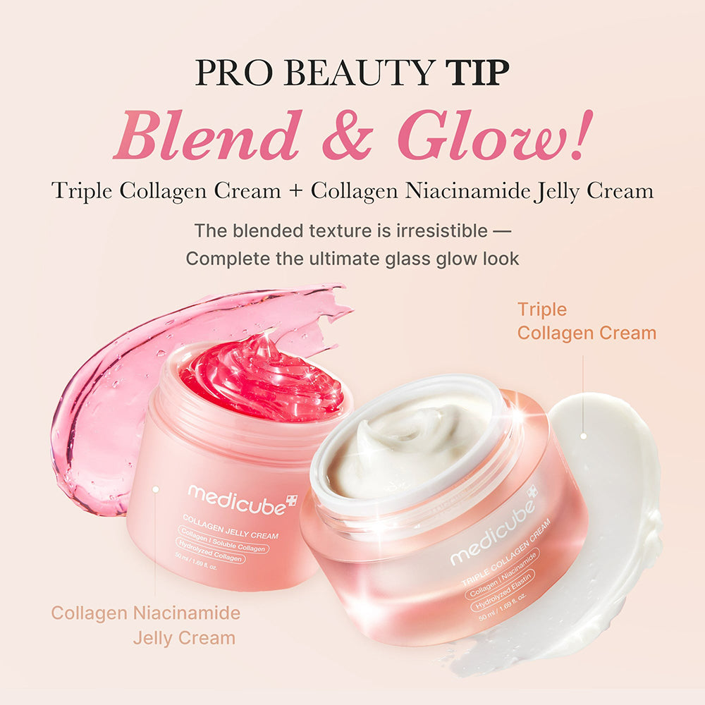 MEDICUBE Collagen Jelly Cream - Feuchtigkeitsspendende Gesichtscreme mit Niacinamid und Squalan zur Unterstützung der Hautfeuchtigkeit und der Hautbarriere - 50 ml