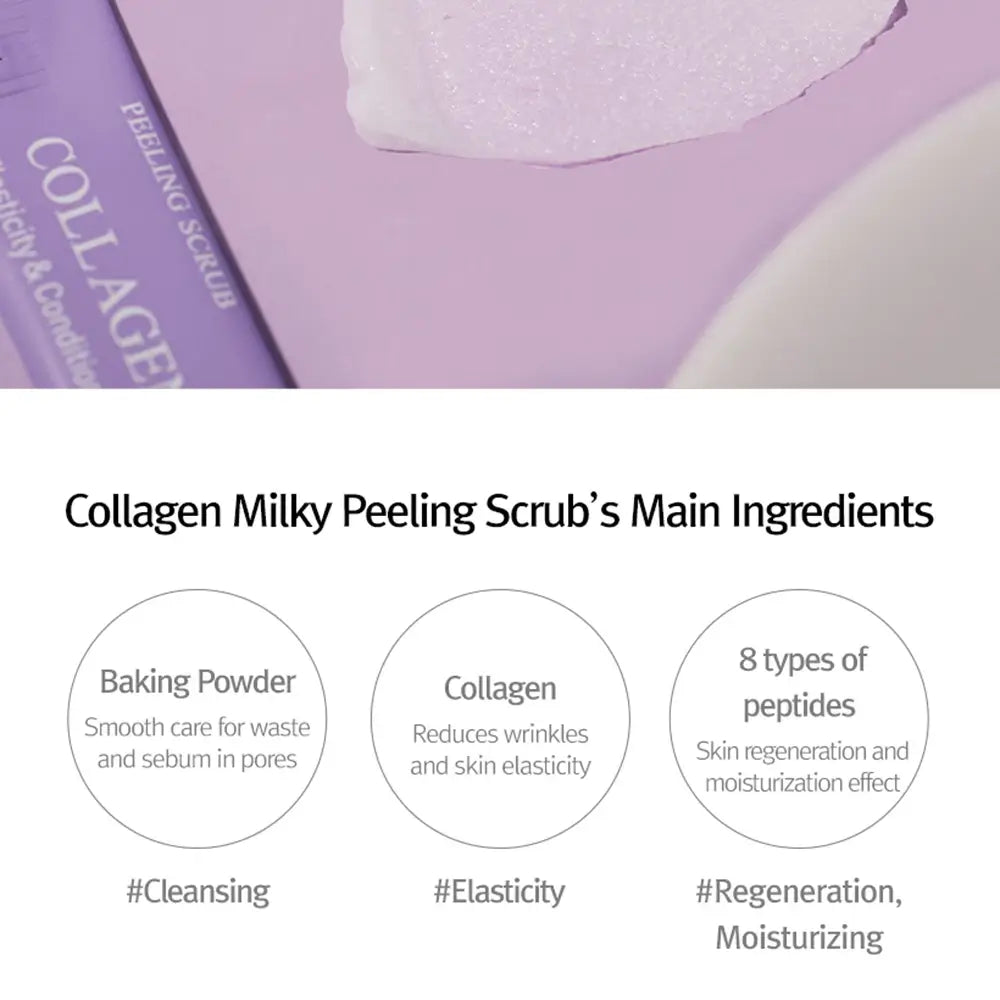 Mizon Kollagen Milch Peeling Peeling-Peeling 5g - Zarte Exfoliation und Intensive Feuchtigkeitsversorgung, 40 Stk