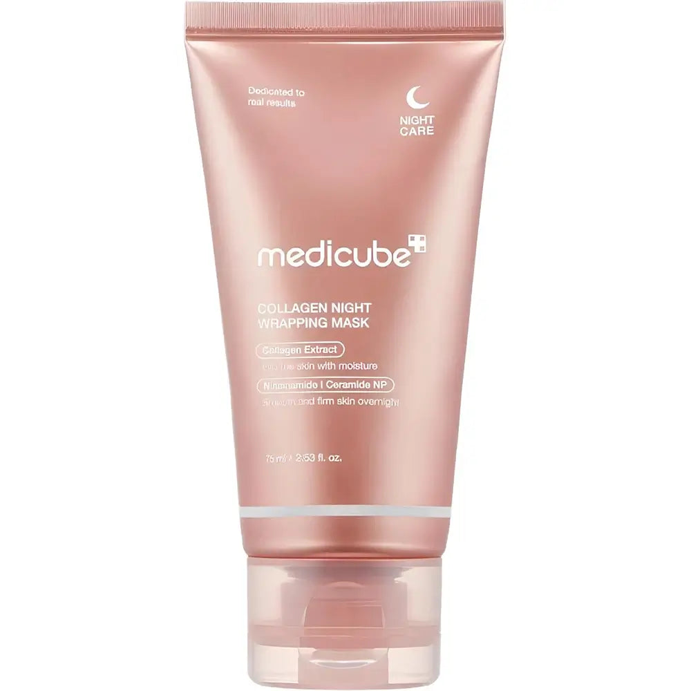 MEDICUBE Kollagen Nachtwickel-Maske - Gesichtsmaske mit Hyaluronsäure und Niacinamid, die zur Hautfeuchtigkeit und zum Ausgleich des Hauttons beiträgt - 75 ml