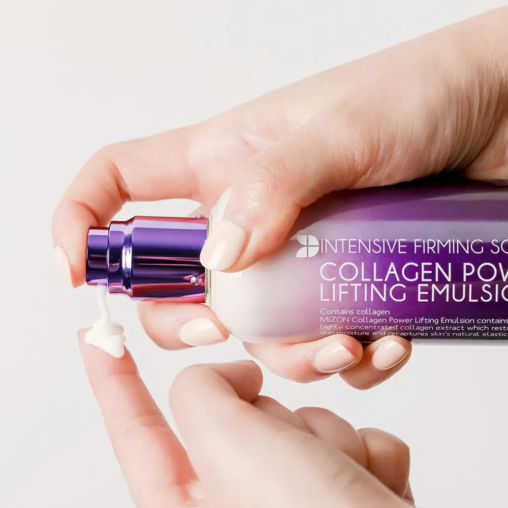 MIZON Collagen Power Lifting Emulsion - Gesichtsflüssigkeit mit marine Kollagen und Adenosin für Feuchtigkeit und Hautkomfort - 120 ml