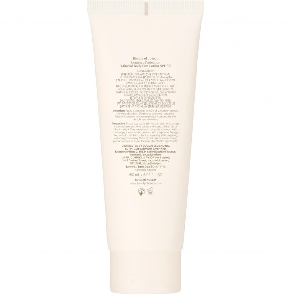 BEAUTY OF JOSEON Comfort Protection Mineral Body Sonnenlotion SPF 30, 150 ml