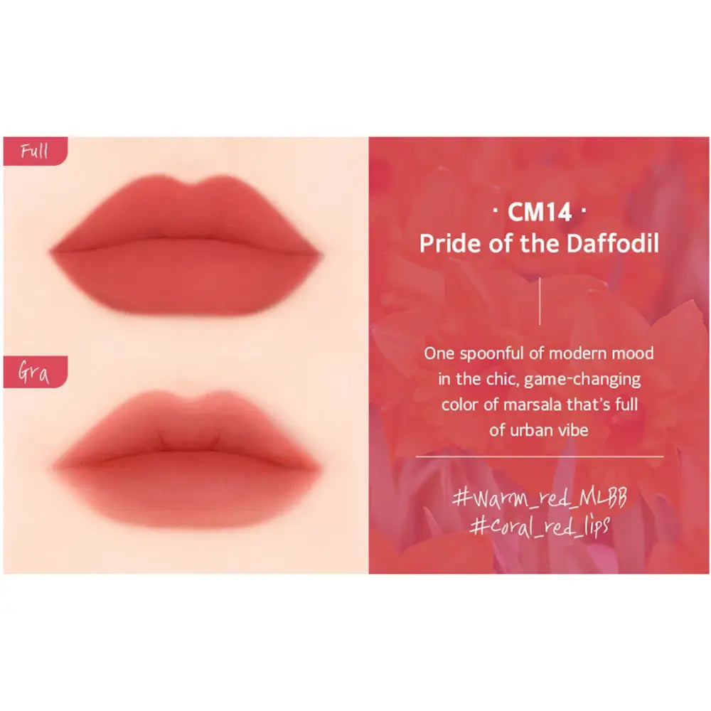 BLACK ROUGE Cream Matt Rouge 3 - Flüssiger Lippenstift mit intensiven Pigmenten und mattierenden Inhaltsstoffen für gleichmäßiges Auftragen und Haltbarkeit den ganzen Tag, ohne sich in feinen Lippenlinien abzusetzen - 5 g - CM14 Stolz auf die Narzisse