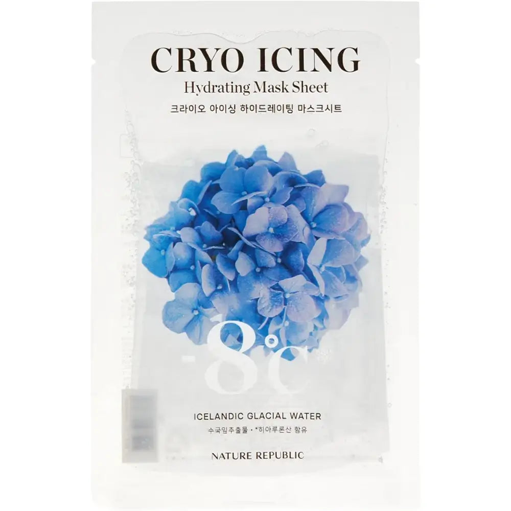 NATURE REPUBLIC Cryo Icing Feuchtigkeitsspendende Tuchmaske mit kühlendem Effekt - Intensive Feuchtigkeit und Beruhigung, 27 ml