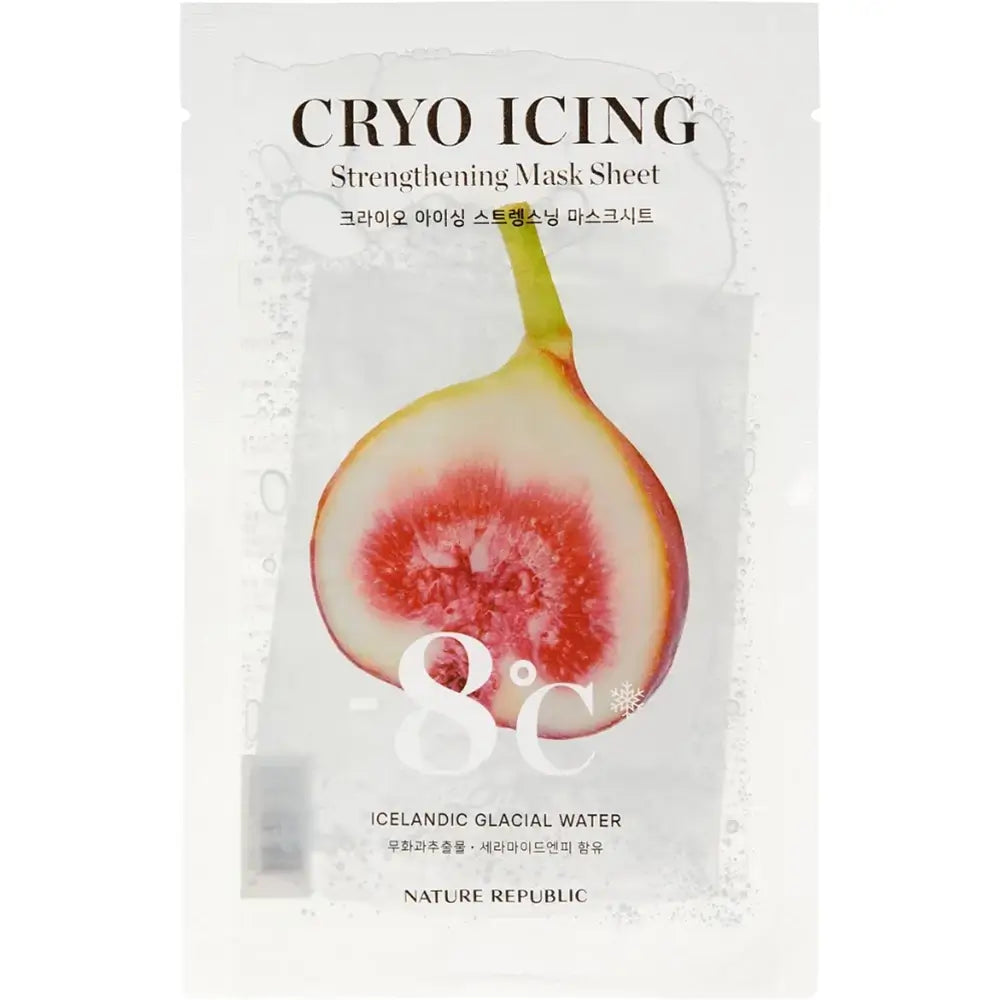 NATURE REPUBLIC Cryo Icing Strengthening Mask Sheet - Gesichtsmaske mit isländischem Gletscherwasser und Ceramiden zur Stärkung der Hautschutzbarriere und für Hautkomfort - 27 ml