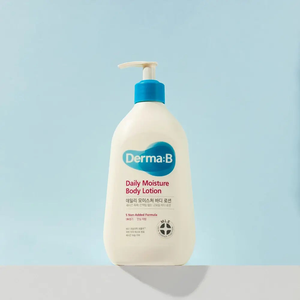 DERMA:B Tägliche Feuchtigkeitskörperlotion - Körperlotion formuliert mit Hinoki-Zypressenwasser und Sheabutter, die zur Hautfeuchtigkeit und zum Hautkomfort beiträgt - 400 ml