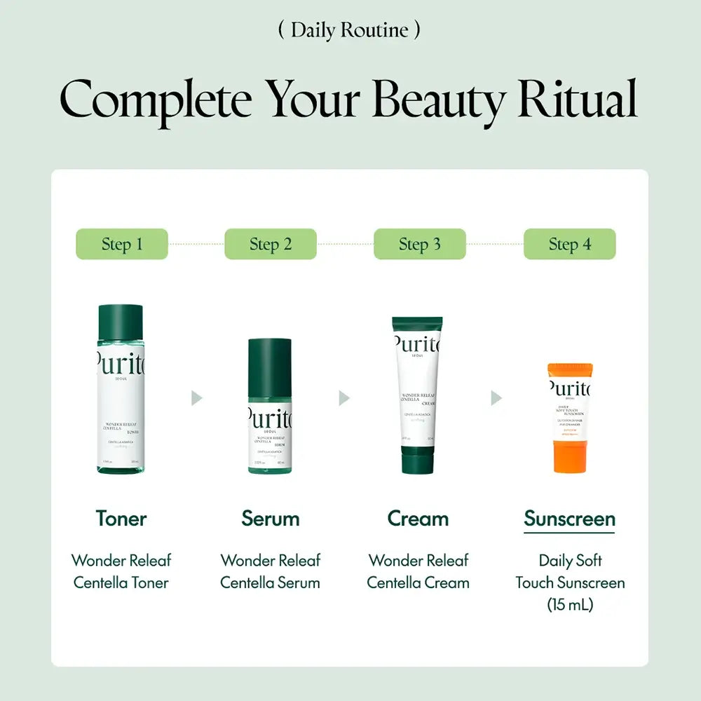 PURITO Daily Soft Touch Mini LSF 50+ - Gesichtscreme mit UVA- und UVB-Filtern und Panthenol für Sonnenschutz und Hautkomfort - 15 ml