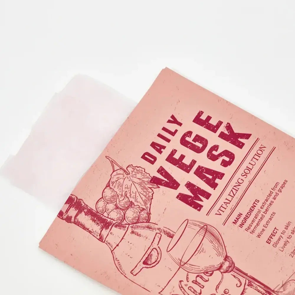 YADAH Daily Vege Wein - Gesichtsmaske mit Resveratrol und fermentiertem Traubenextrakt, die zur Hautfeuchtigkeit und zum Hautkomfort beiträgt - 23 ml