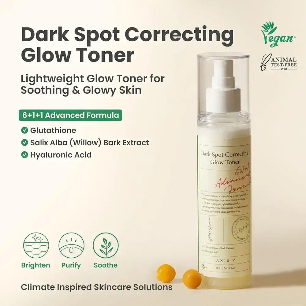 AXIS-Y 6+1+1 Dark Spot Correcting Glow Toner Gesichtsbifazik - Korrigiert Pigmentflecken und stellt die Haut zum Strahlen, 125 ml