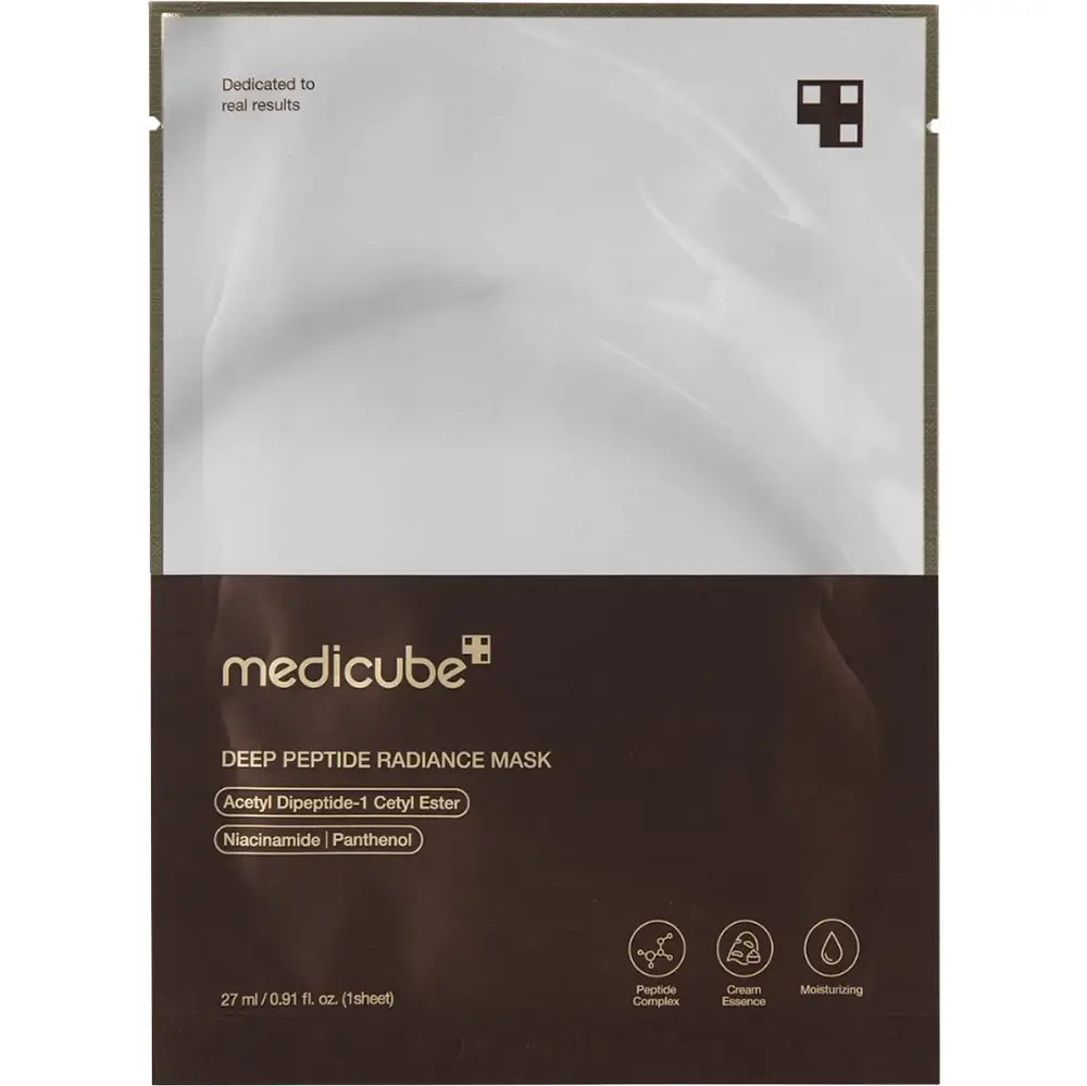 MEDICUBE Deep Peptide Aufhellende Gesichtsmaske - Intensive Feuchtigkeitspflege und Anti-Falten-Effekt mit Peptiden, 27 ml