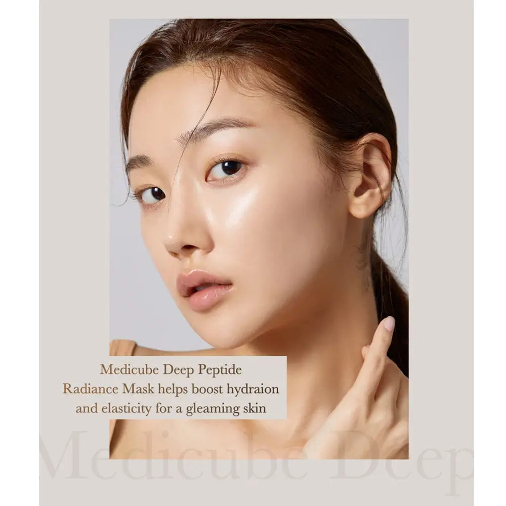 MEDICUBE Deep Peptide Aufhellende Gesichtsmaske - Intensive Feuchtigkeitspflege und Anti-Falten-Effekt mit Peptiden, 27 ml