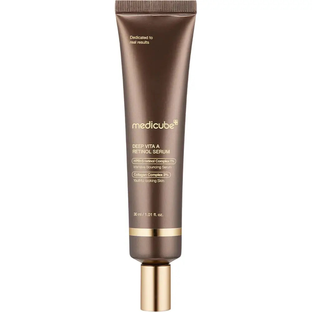 MEDICUBE Deep Vita A Retinol Serum - Gesichtsserum mit eingekapseltem Retinol und Niacinamid zur Glättung von feinen Linien und Angleichung des Hauttons - 30 ml