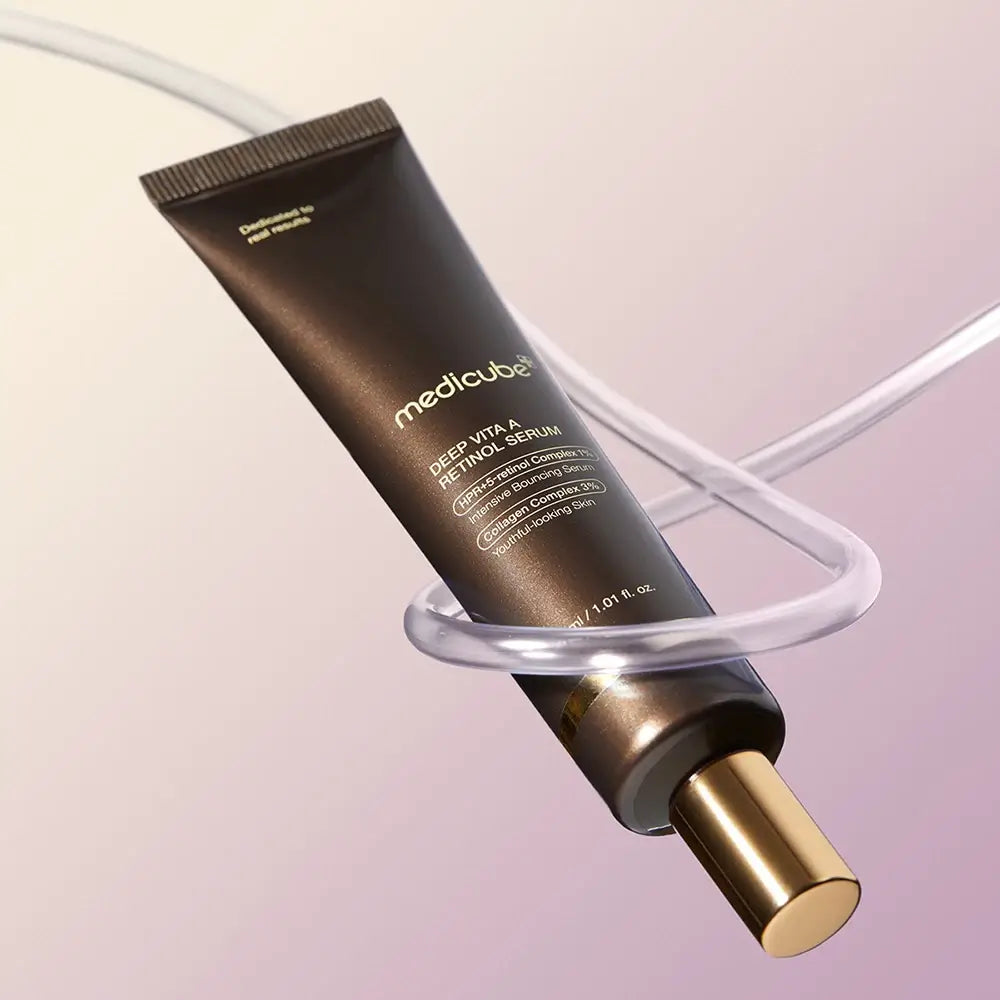 MEDICUBE Deep Vita A Retinol Serum - Gesichtsserum mit eingekapseltem Retinol und Niacinamid zur Glättung von feinen Linien und Angleichung des Hauttons - 30 ml