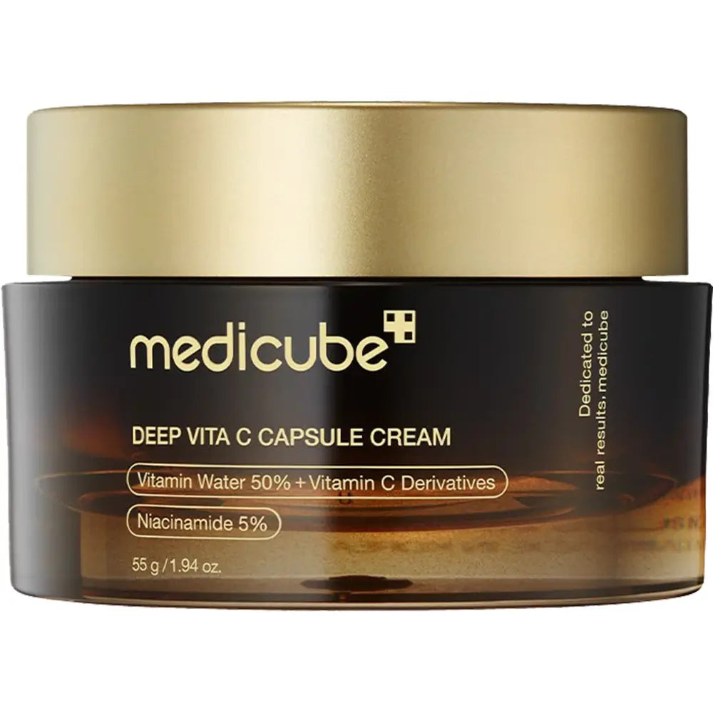 MEDICUBE Deep Vita C Kapsel - Gesichtspflege mit Niacinamid (Vitamin B3) und Ascorbinsäure (reines Vitamin C) für einen gleichmäßigen Hautton und Feuchtigkeit - 55g