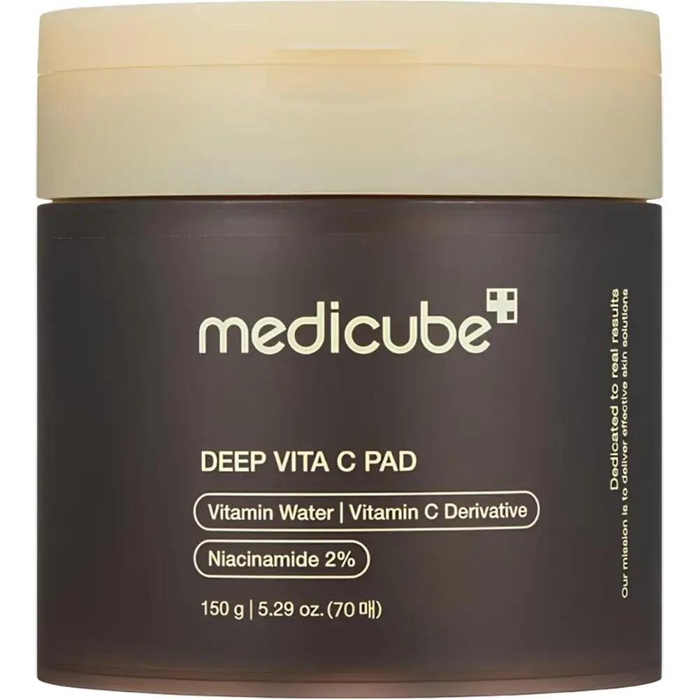 MEDICUBE Deep Vita C Pad - Gesichts-Toner mit Sanddornextrakt Vitamin Tree Water und Vitamin-C-Derivaten zur Aufhellung von Pigmentflecken und Unreinheiten - 70 Stk.