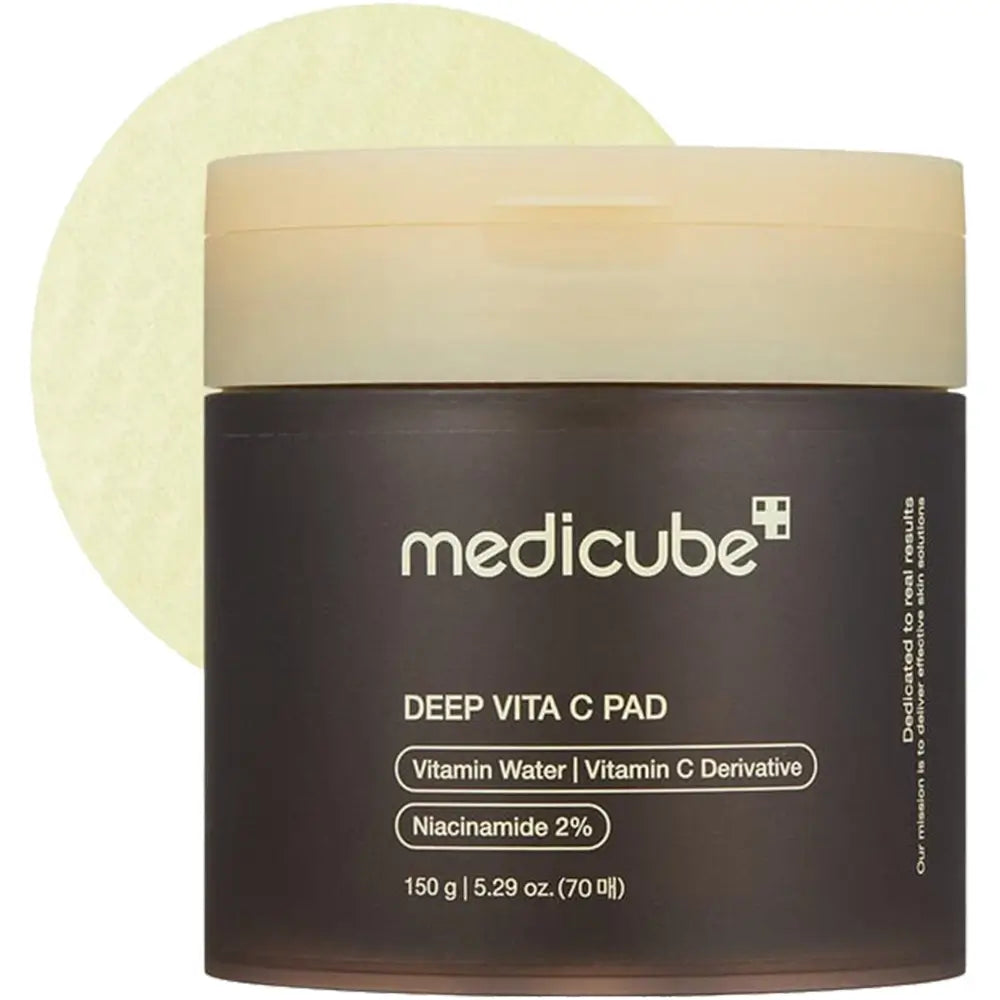 MEDICUBE Deep Vita C Pad - Gesichts-Toner mit Sanddornextrakt Vitamin Tree Water und Vitamin-C-Derivaten zur Aufhellung von Pigmentflecken und Unreinheiten - 70 Stk.
