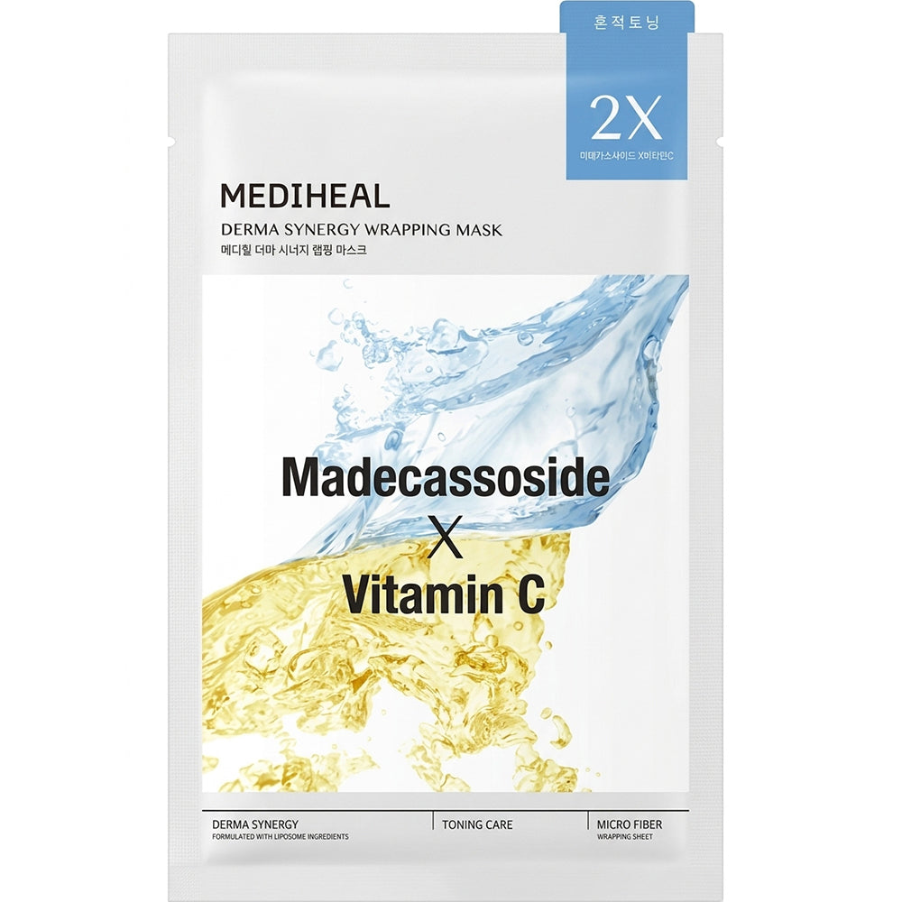 MEDIHEAL Derma Synergy Wrapping Sheet Mask Madecassoside X Vitamin C Toning - 25 ml