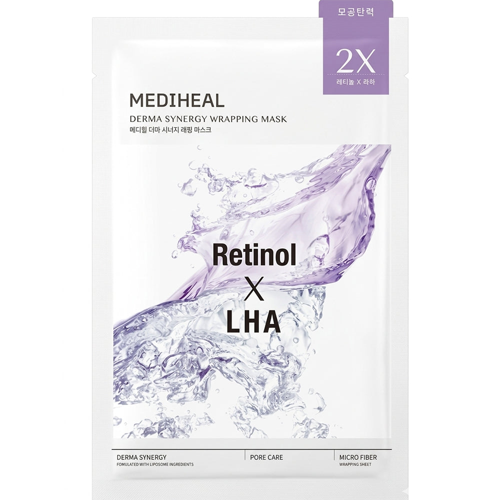 MEDIHEAL Derma Synergy Wrapping Sheet Mask Retinol X LHA Pore - masca de fata - 25 ml