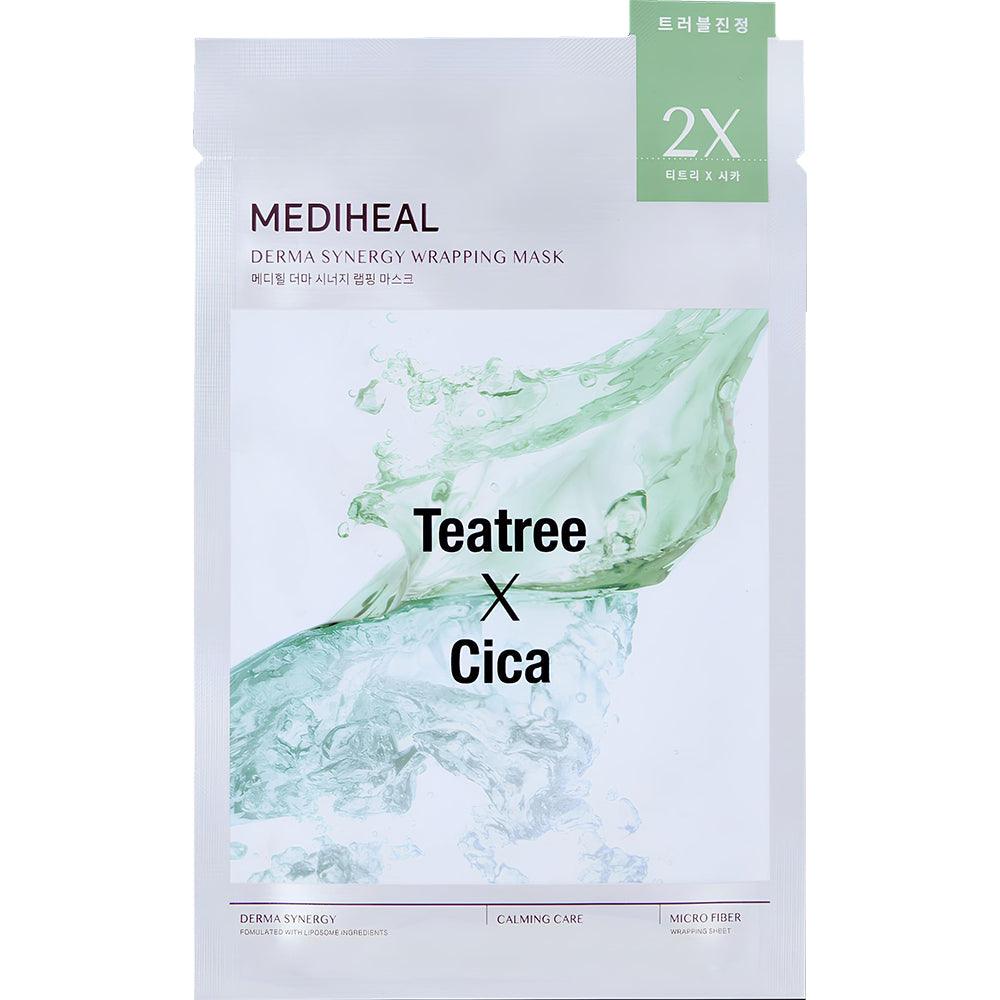 MEDIHEAL Derma Synergy Wrapping Sheet Mask Teatree X Cica Calming - 25 ml