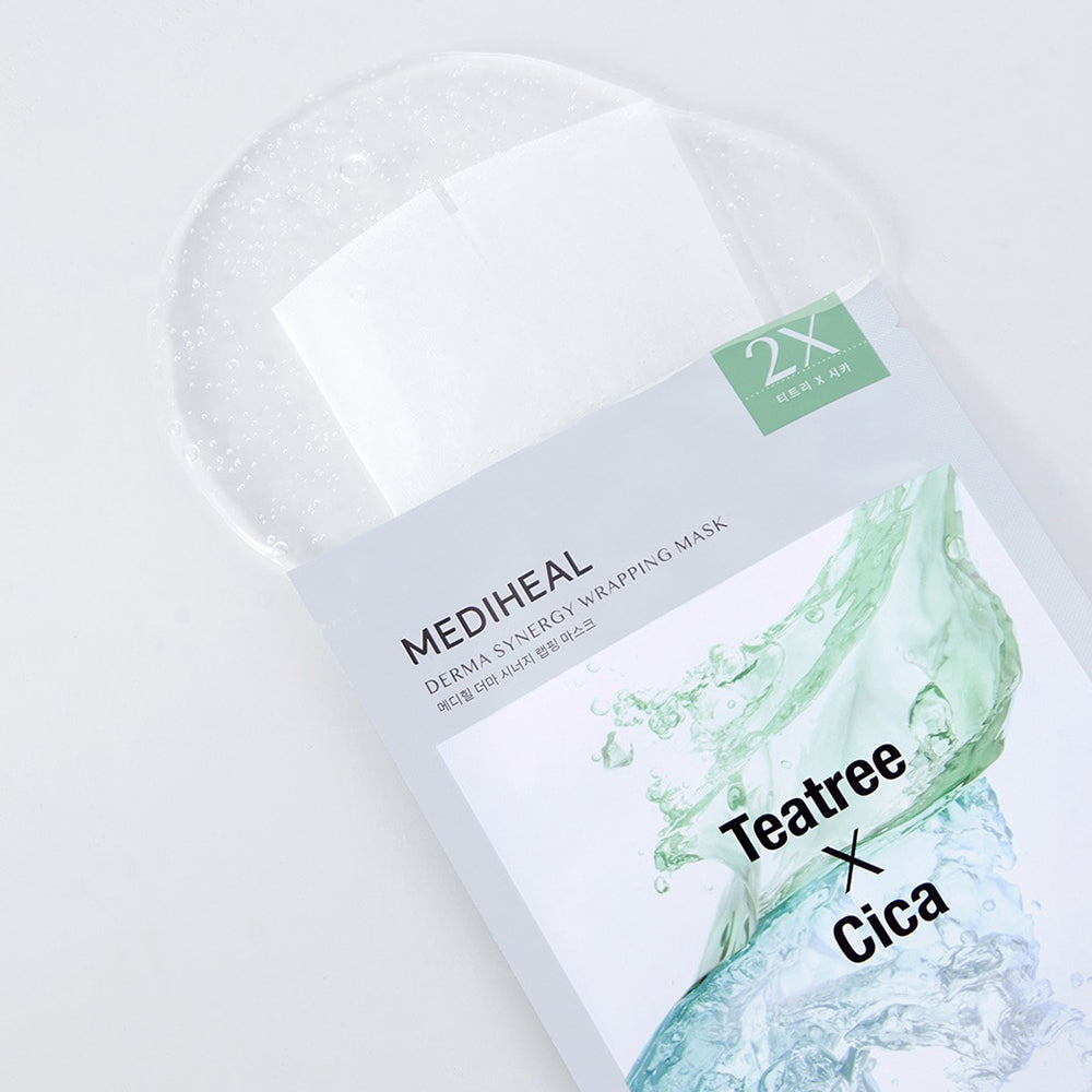 MEDIHEAL Derma Synergy Wrapping Sheet Mask Teatree X Cica Calming - 25 ml
