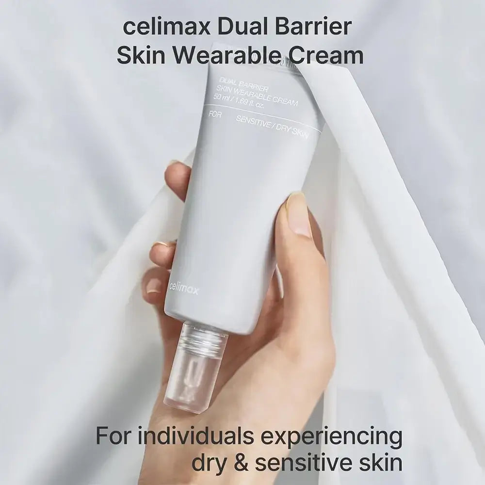 CELIMAX Dual Barrier Feuchtigkeitscreme für trockene und empfindliche Haut - Ceramide & Hyaluronsäure, 50 ml