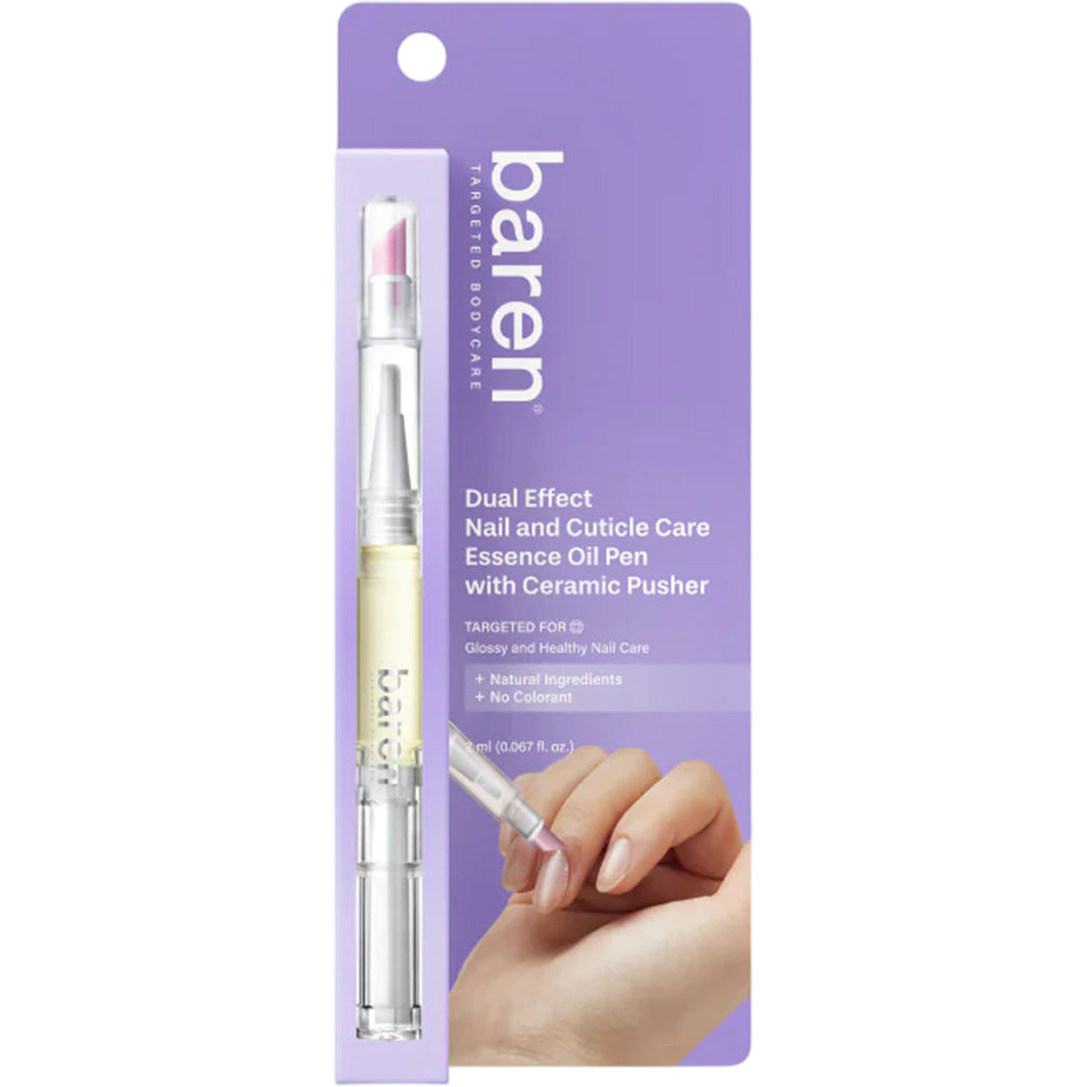 BAREN Dual-Effekt Nagel- und Nagelhautpflege-Essenzölstift mit Keramikschieber, 2 ml