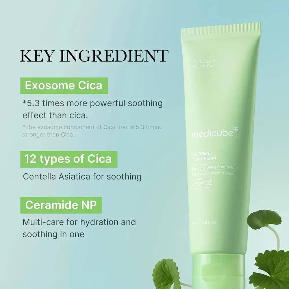 MEDICUBE Exosome Cica Reparations-Gesichtscreme Beruhigend - Intensive Feuchtigkeitspflege und Regeneration für empfindliche Haut, 50 ml