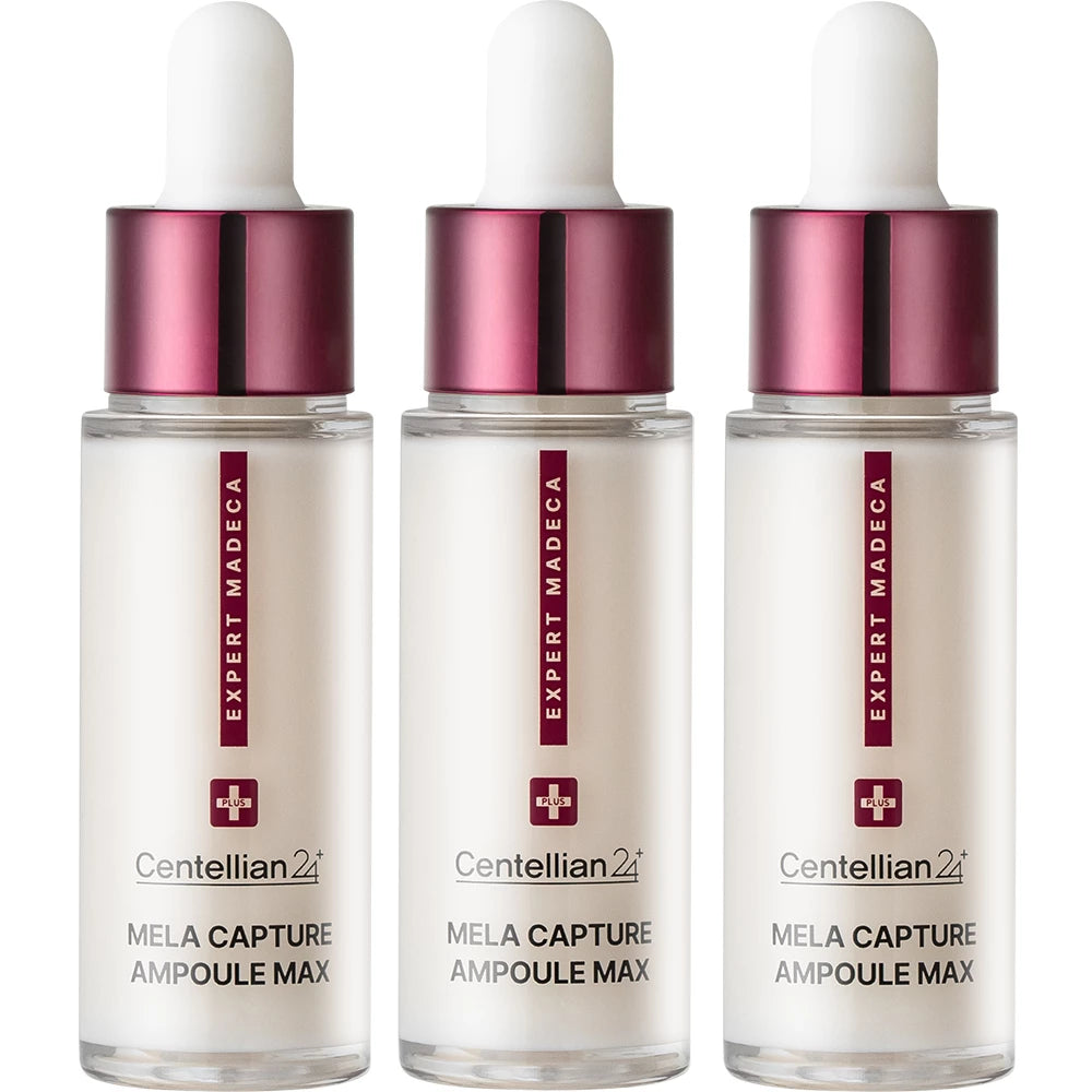 CENTELLIAN24 Expert Madeca Mela Capture Ampoule Max - Gesichtsserum mit MadeWhite Max und Niacinamid zur Korrektur von ungleichmäßigem Hautton und zur Reduzierung von Pigmentflecken - 3 x 15 ml