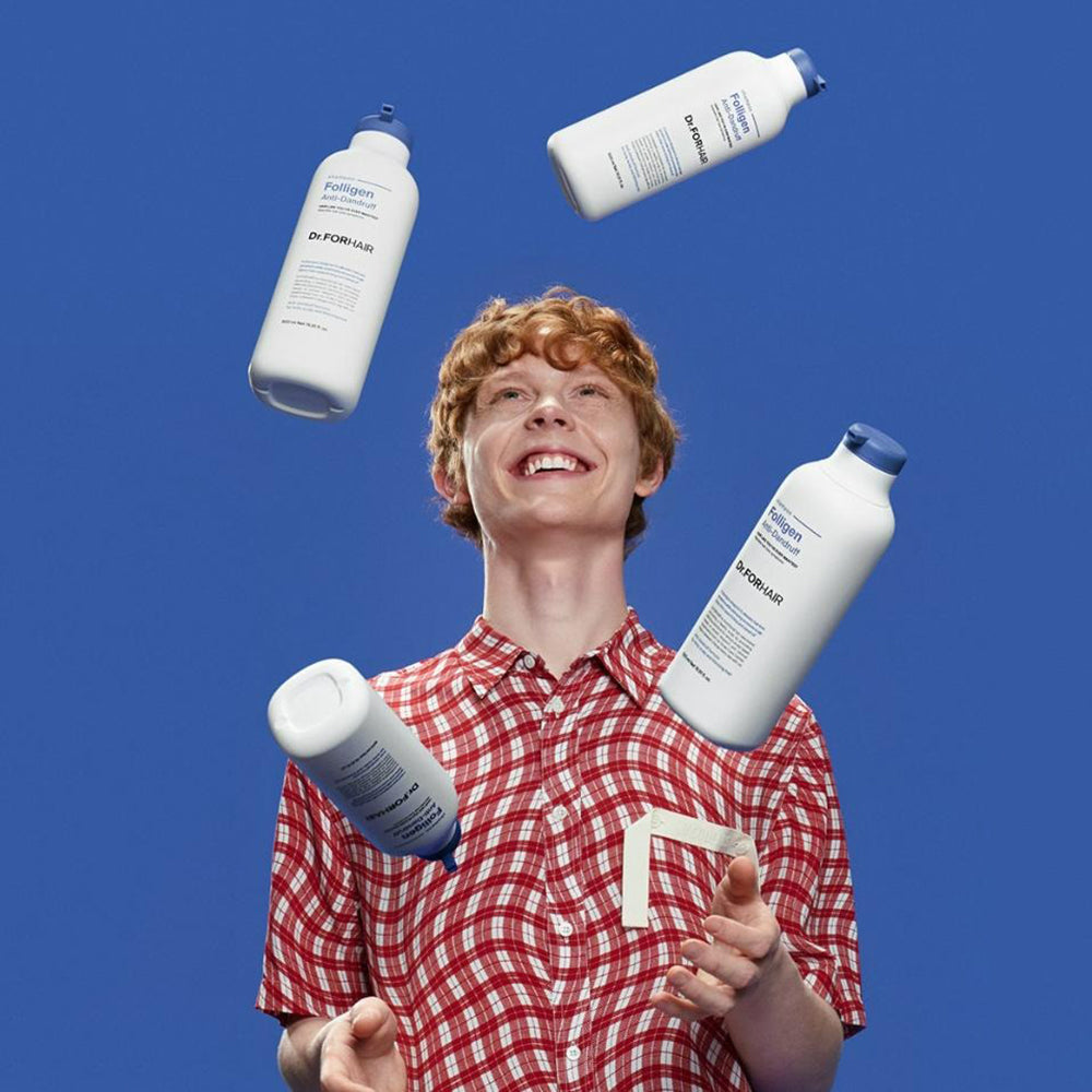 Dr. FORHAIR Folligen Anti-Schuppen Shampoo - Shampoo mit Biotin (Vitamin B7) und Ceramid NP zur Verbesserung des allgemeinen Hautzustandes und zur Linderung von juckender Kopfhaut - 500 ml