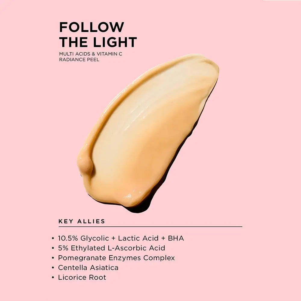 PSA Follow the Light - Peeling mit Glykolsäure und Milchsäure zur Entfernung abgestorbener Hautzellen und zur Erhaltung der Hautleuchtkraft - 50 ml