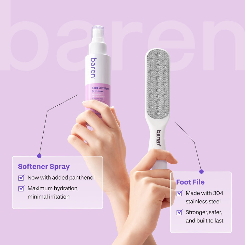 BAREN Fußpeeling- und Weichmacher-Set für zu Hause