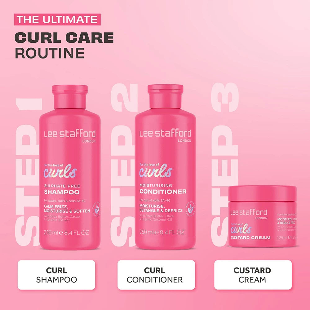 LEE STAFFORD For The Love Of Curls Custard Cream - Haarcreme mit Sheabutter und Kokosöl, zur Hydratisierung von gewelltem und lockigem Haar und zur Definition von Locken (Typen 2A-3C) - 125 ml