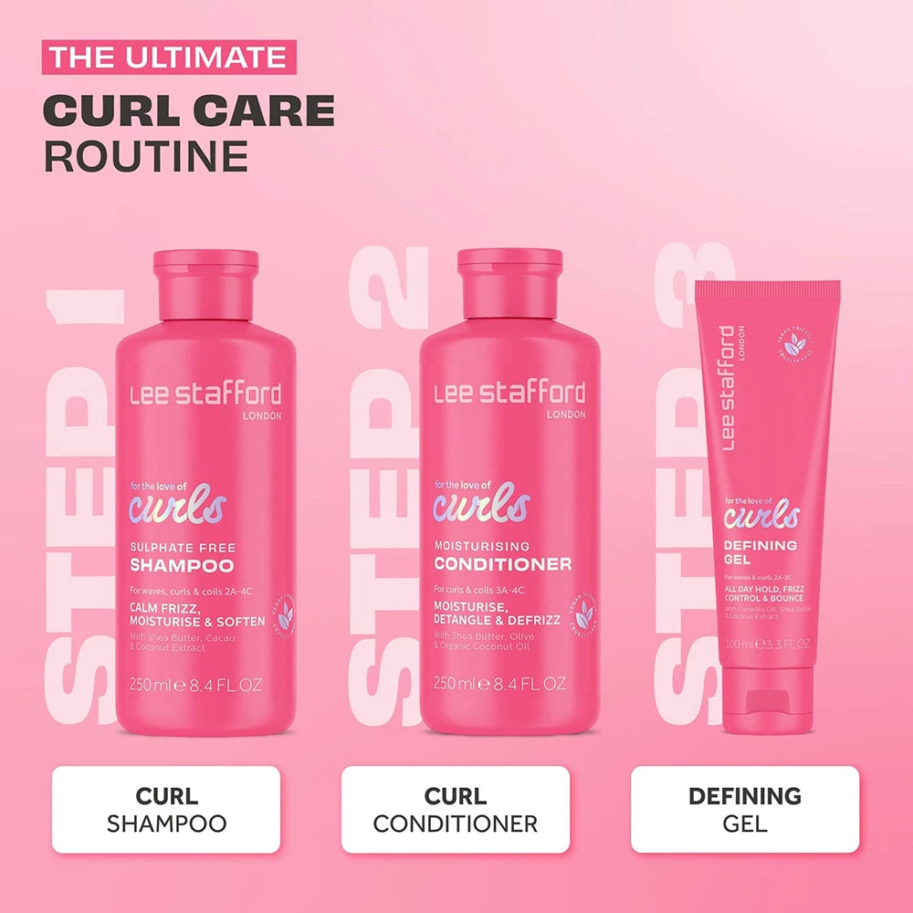 LEE STAFFORD For The Love Of Curls Defining Gel – Gel für Locken mit Kamelienöl und Sheabutter, definiert Locken und spendet Feuchtigkeit, ohne zu beschweren – 100 ml