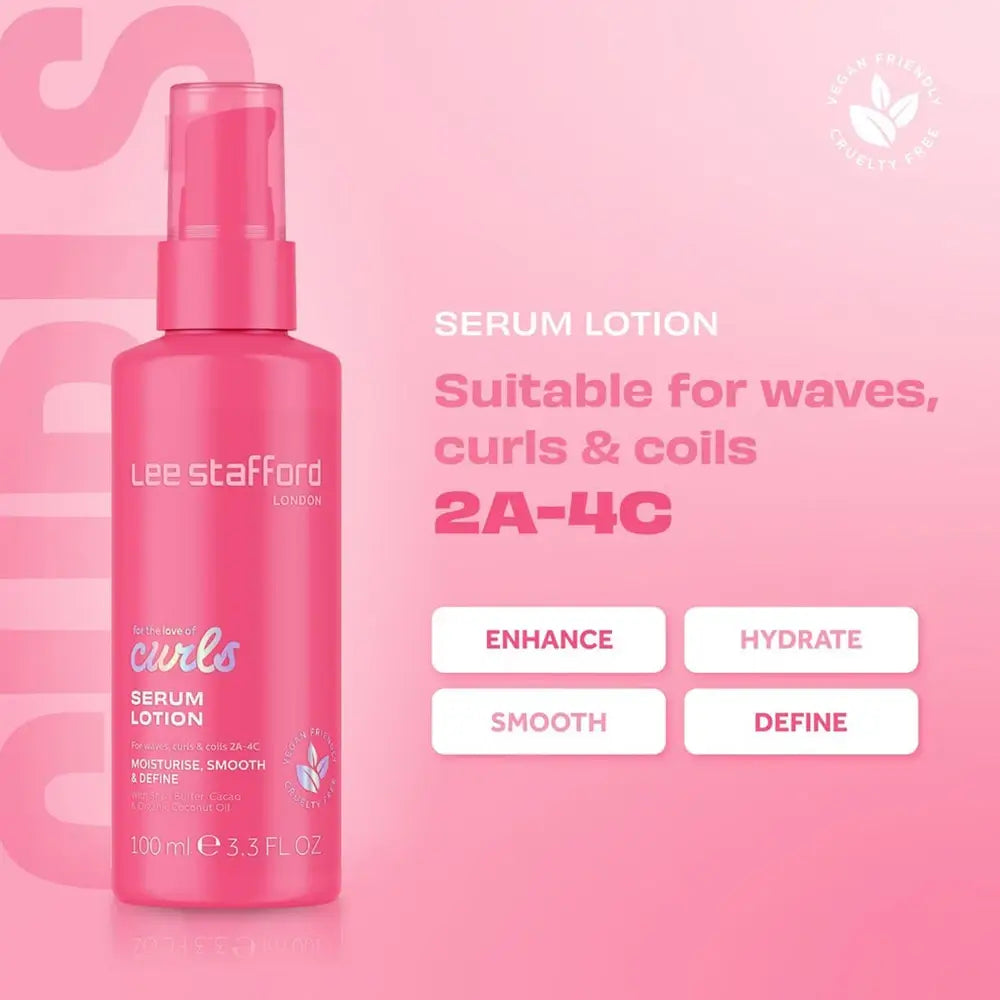 Lee Stafford For The Love Of Curls Serum für Locken 100 ml - Feuchtigkeit und Anti-Frizz mit Sheabutter und Kokosöl, 100 ml
