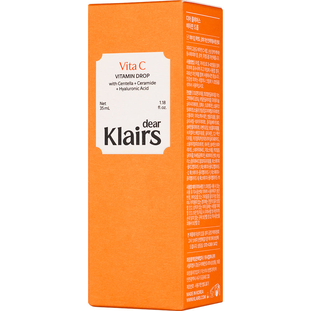 Dear Klairs Vita C Vitamin Drop Gesichtsserum - Helligkeit und Antioxidativer Schutz, 35 ml
