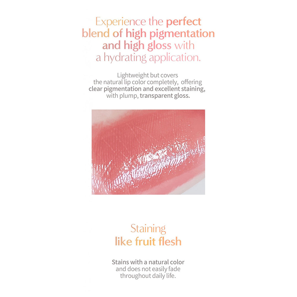 LAKA Fruity Glam Tint - nuantator pentru buze formulat cu sucuri de fructe si vitamine, care contribuie la hidratarea buzelor si la metinerea confortului - 4.5 gr - 125 Mango