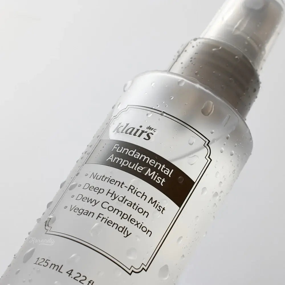 Dear Klairs Fundamentales Feuchtigkeitsspray für das Gesicht ohne Duftstoffe - Beruhigung und Feuchtigkeit mit grünem Tee, 125 ml