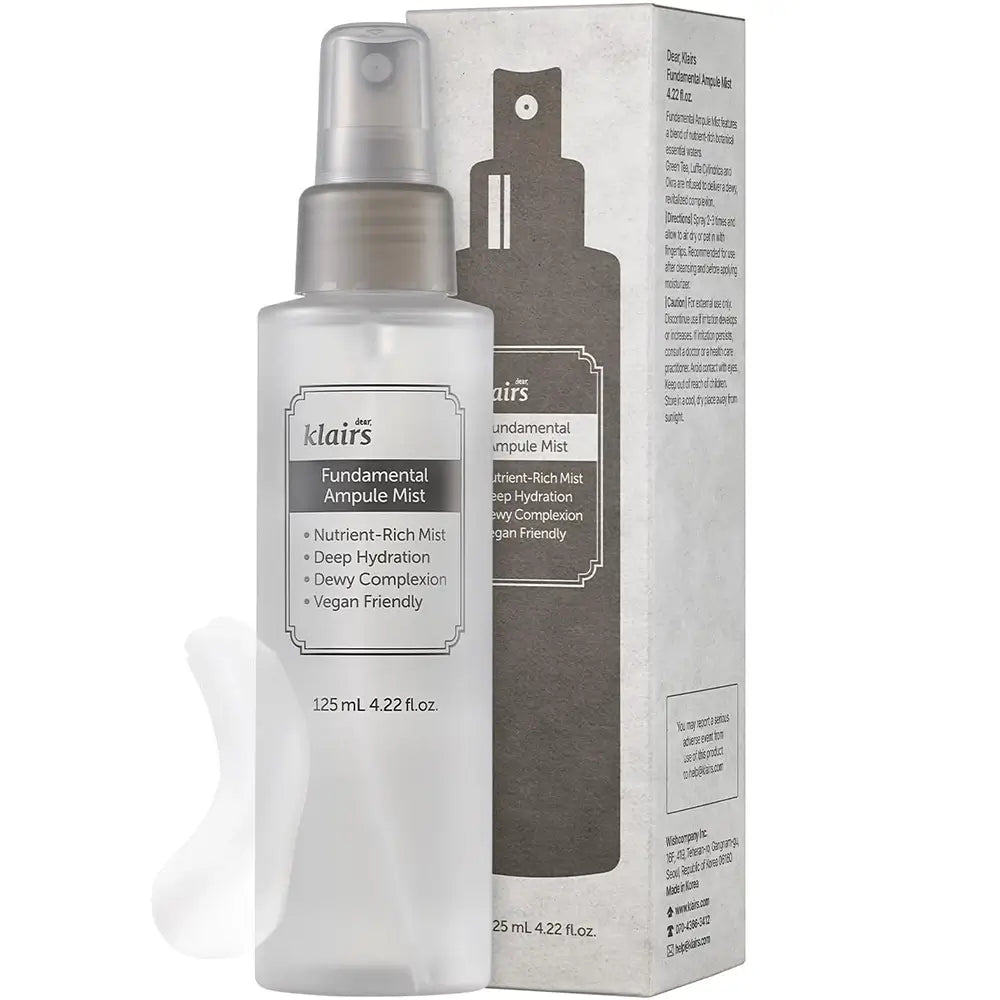 Dear Klairs Fundamentales Feuchtigkeitsspray für das Gesicht ohne Duftstoffe - Beruhigung und Feuchtigkeit mit grünem Tee, 125 ml