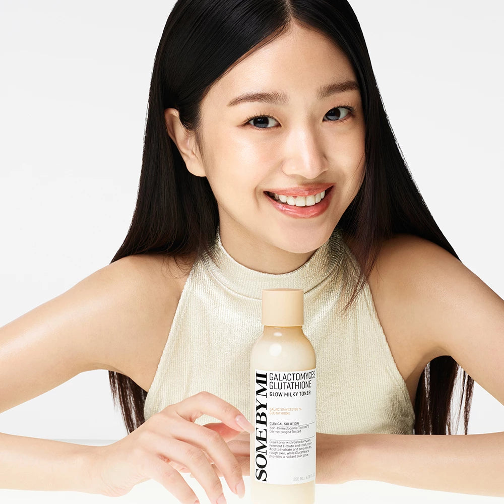 SOME BY MI Galactomyces Glutathione Glow Milky - Gesichts-Toner mit Galactomyces-Filtrat und Niacinamid, für mehr Ausstrahlung und einen gleichmäßigeren Hautton - 200 ml