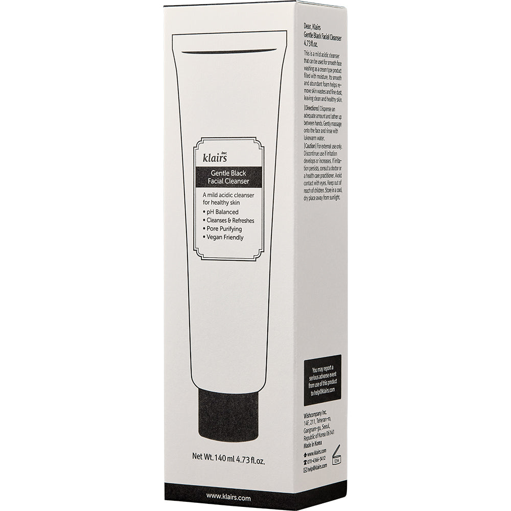 Dear Klairs Gentle Black Gesichtsreinigungsschaum - sanfte Reinigung und intensive Feuchtigkeit, 140 ml