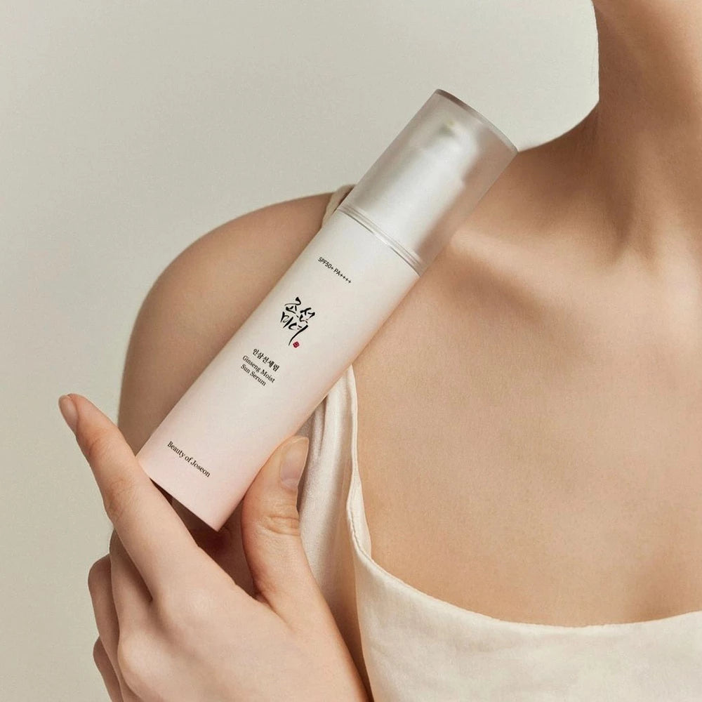 Pflegendes Moist Sun Serum mit Ginseng-Extrakt und Niacinamid für Gesichtspflege
