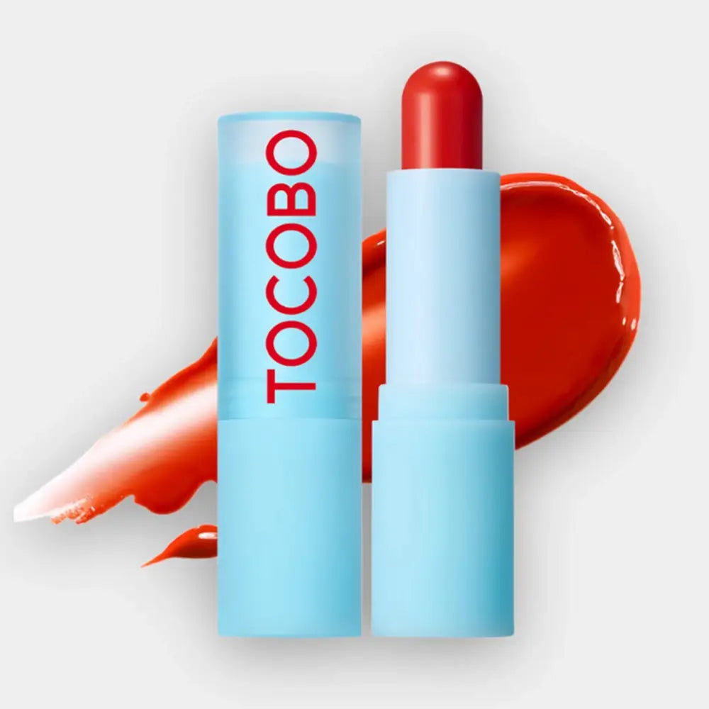TOCOBO Glass Tinted 013 Tangerine Red - Lippenbalsam mit Olivenfruchtöl und Sonnenblumenkernöl für Lippenpflege und Komfort