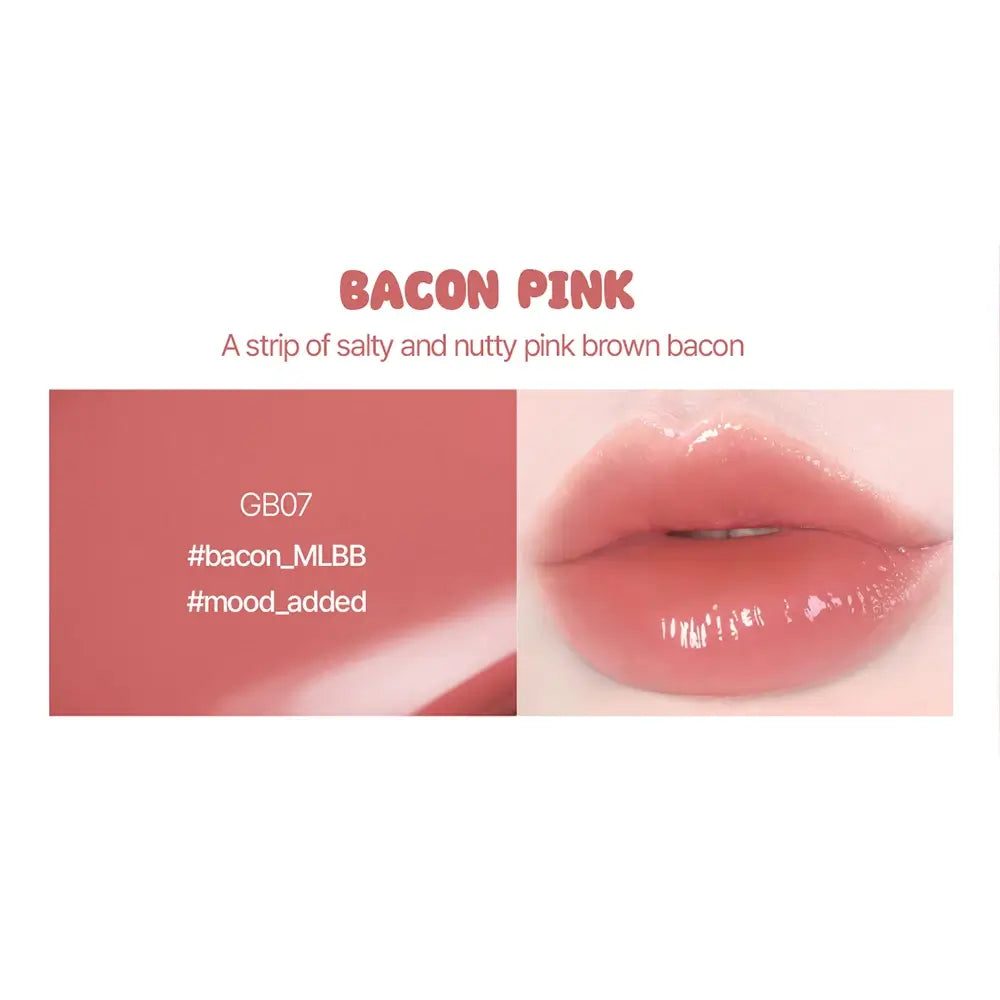 BLACK ROUGE Glow Bokki Tint - Lippenstift formuliert mit intensiven Pigmenten und feuchtigkeitsspendenden Inhaltsstoffen, die zu einem gleichmäßigen Auftrag auf die Lippen und einem glänzenden Aussehen beitragen - 4,85 g - GB07 Bacon Pink