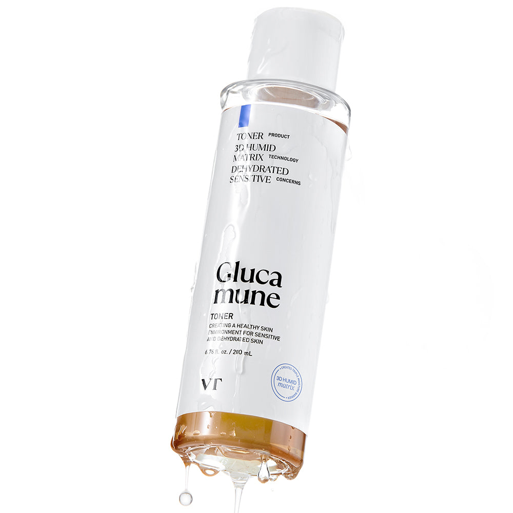 VT COSMETICS Glucamune Toner - Gesichtstoner mit Beta-Glucan und Panthenol zur Wiederherstellung des Feuchtigkeitshaushalts und zur Beruhigung der Haut - 200 ml