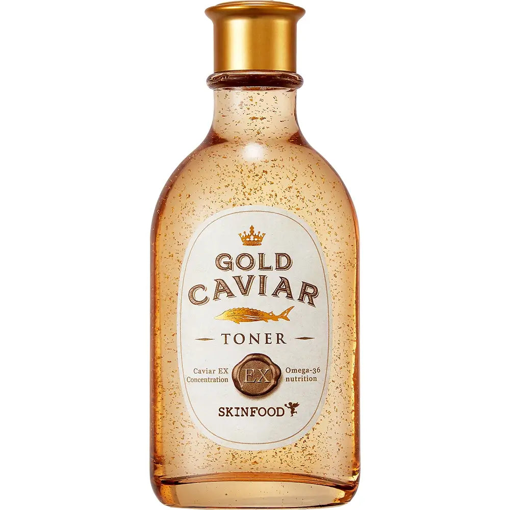 SKINFOOD Gold Caviar EX Toner Gesichtswasser gegen Falten mit Gold und Kaviar - Intensive Anti-Falten-Straffung und Feuchtigkeitspflege, 145 ml
