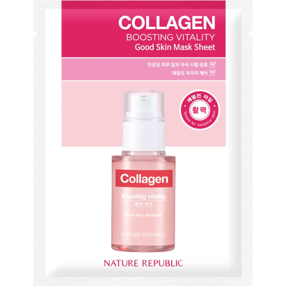 NATURE REPUBLIC Gute Haut Kollagen Gesichtsmaske - Intensive Feuchtigkeit und Festigkeit, 24 g
