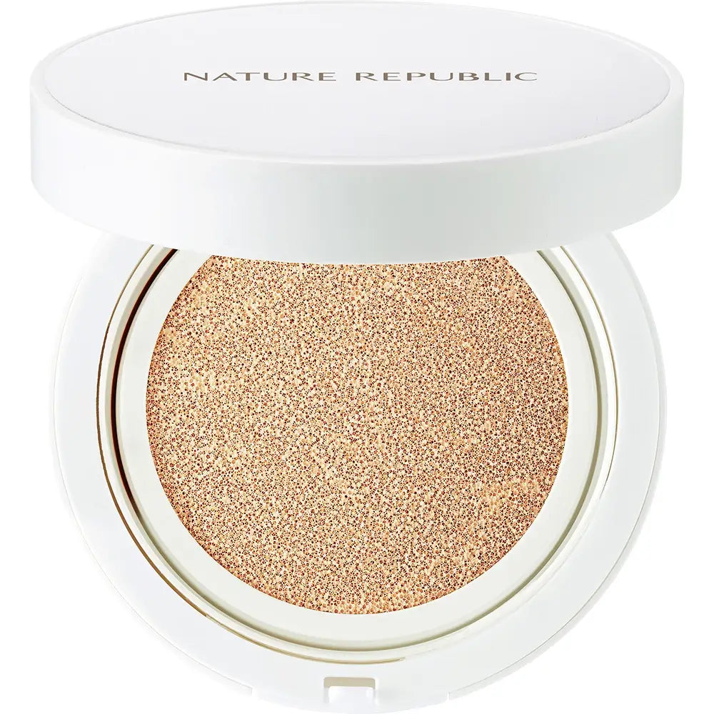 NATURE REPUBLIC Green Derma Teint Foundation Cushion 01 Light Beige - Natürliche Abdeckung, Beruhigung und UV-Schutz, 15g