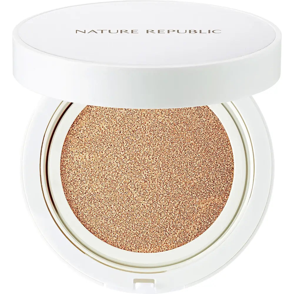 NATURE REPUBLIC Green Derma Cushion Serum 02 Natural Beige - Cushion Foundation mit UV-Schutz und beruhigender Wirkung, 15g