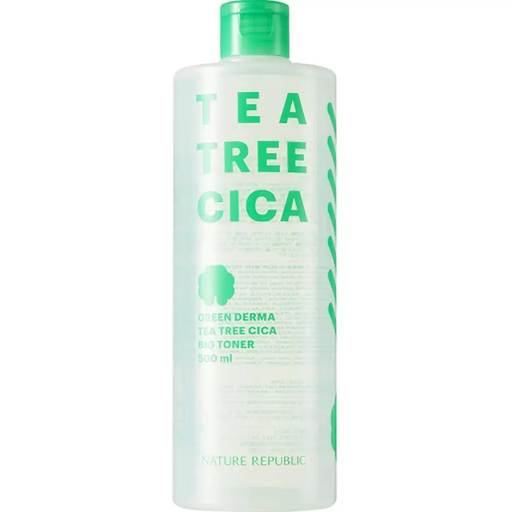 NATURE REPUBLIC Green Derma Toner Beruhigend mit Teebaumöl - Sanftes Peeling und Feuchtigkeit für empfindliche Haut, 500 ml