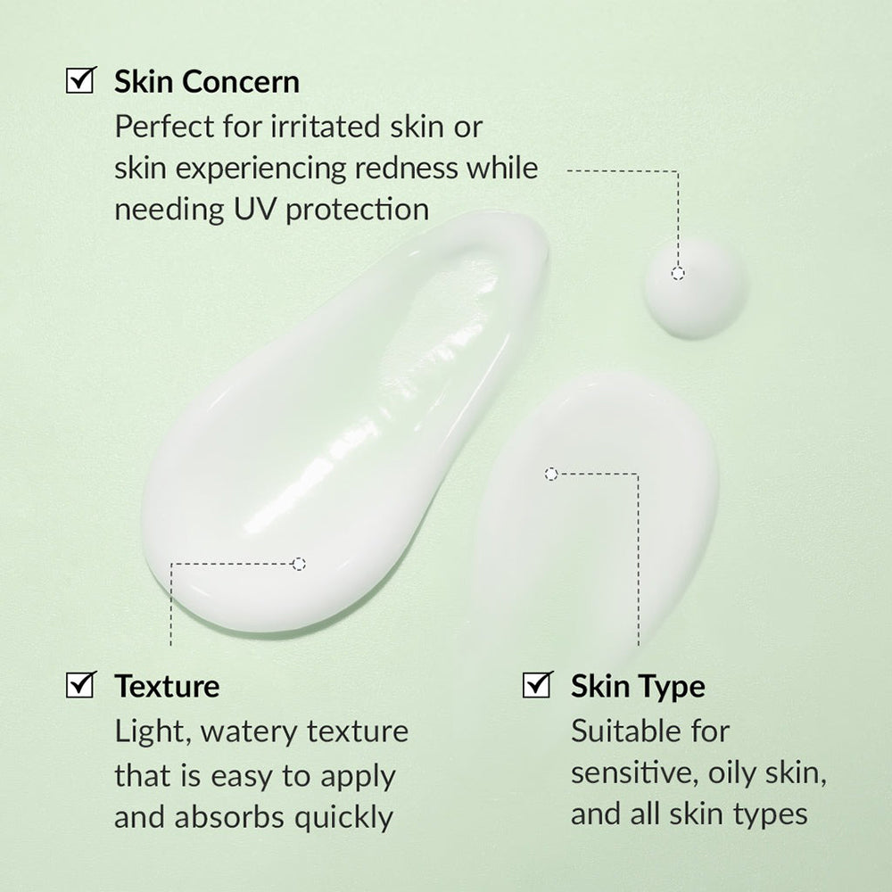 Dr. Althea Grüner Tee Sonnenschutz - Gesichtscreme mit Camellia Sinensis Blattwasser und Centella Asiatica Extrakt, beruhigt empfindliche Haut, UVA/UVB-Schutz SPF50 PA++++ - 45 ml