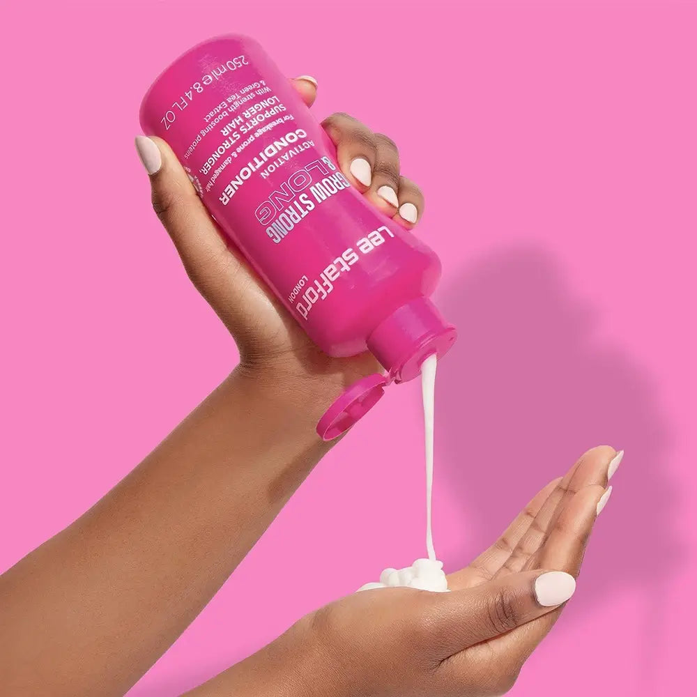 LEE STAFFORD Grow Strong&Long Aktivierungsshampoo - Spülung mit Peptiden und Proteinen zur Hydratation und Stärkung von Haarbruch anfälligem Haar - 250 ml